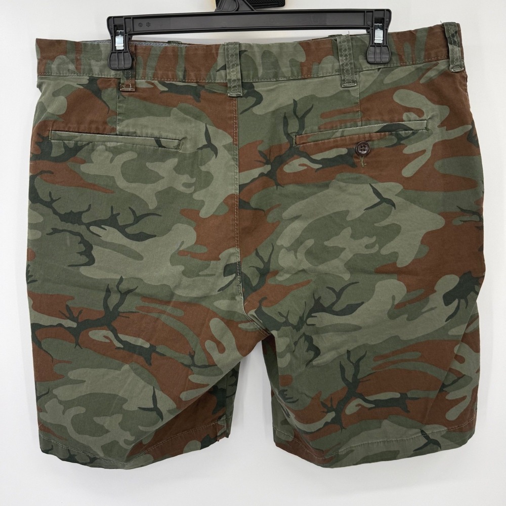 J.Crew Shorts Mens 34 Green Camo Stretch Chino H2973 9 Inch Inseam Casual - Picture 2 of 9